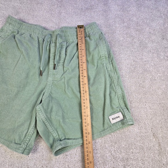 Rhythm Mens Cord Jam Shorts Green Size 30x6 Drawstring Corduroy - Picture 9 of 9